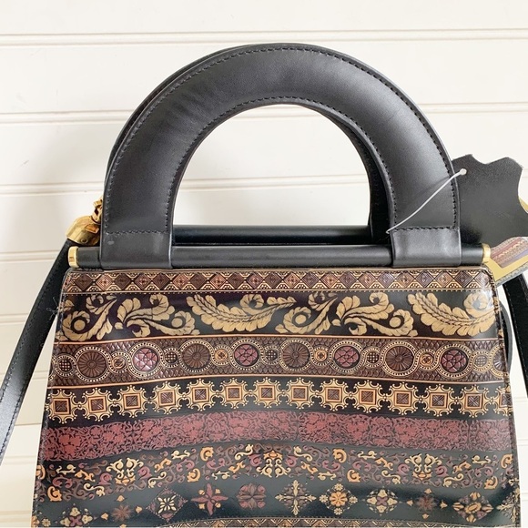 NWT Calja Italian Genuine Leather Embossed Over the Shoulder Purse Handcrafted - Picture 3 of 16